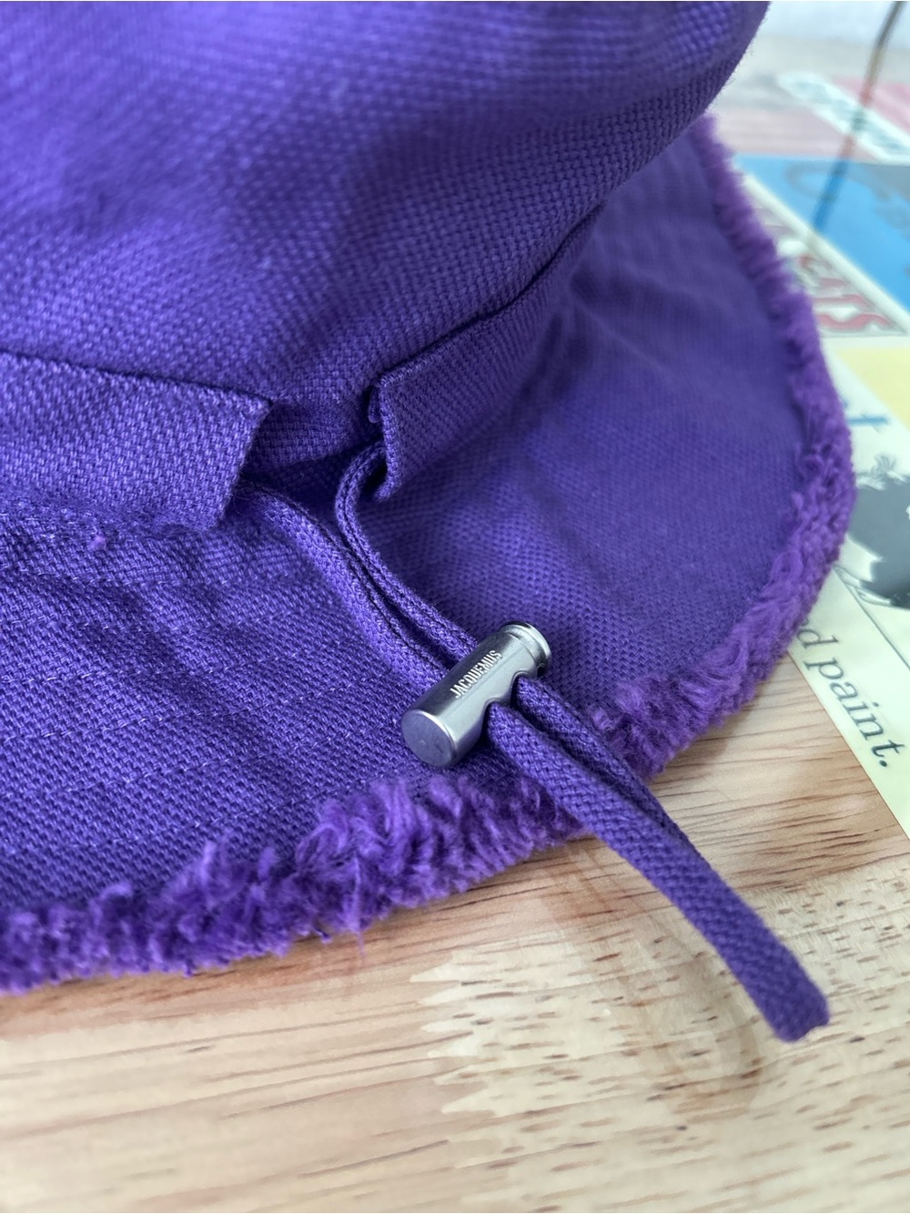 Jacquemus • Le Bob Artichaut •  Frayed Bucket Hat - Purple - Preowned - Sz 60 L - Picture 3 of 5